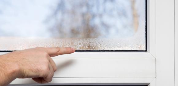 Window condensation between two panes of glass