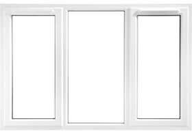 Three panels casement window